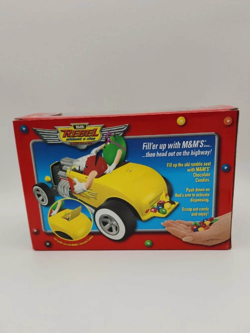 M&M'S Yellow Rebel Hot Rod with Red and Green Characters